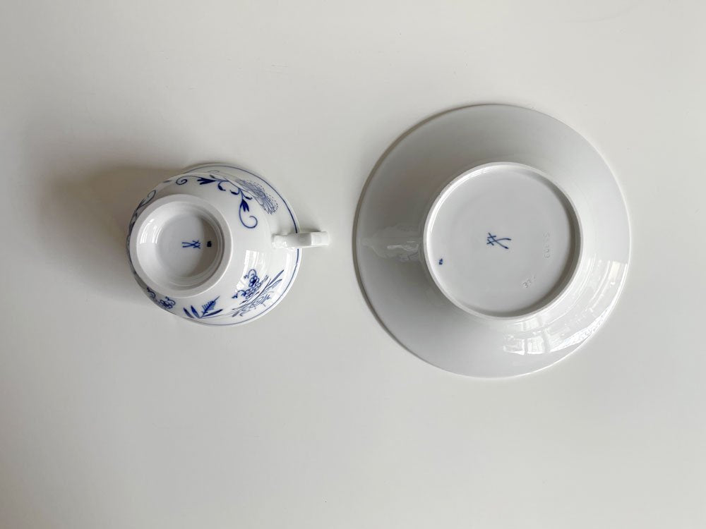 マイセン Meissen ブルーオニオン Blue Onion カップ＆ソーサー C&S  陶磁器 ドイツ A ♪