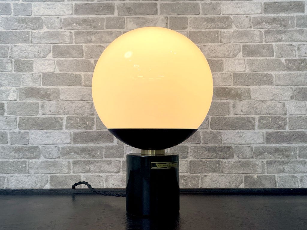 かなでもの KANADEMONO タッチマーブルラウンドテーブルランプ TOUCH MARBLE ROUND TABLE LAMP ガラス 真鍮 大理石 調光 定価￥27,000- ●