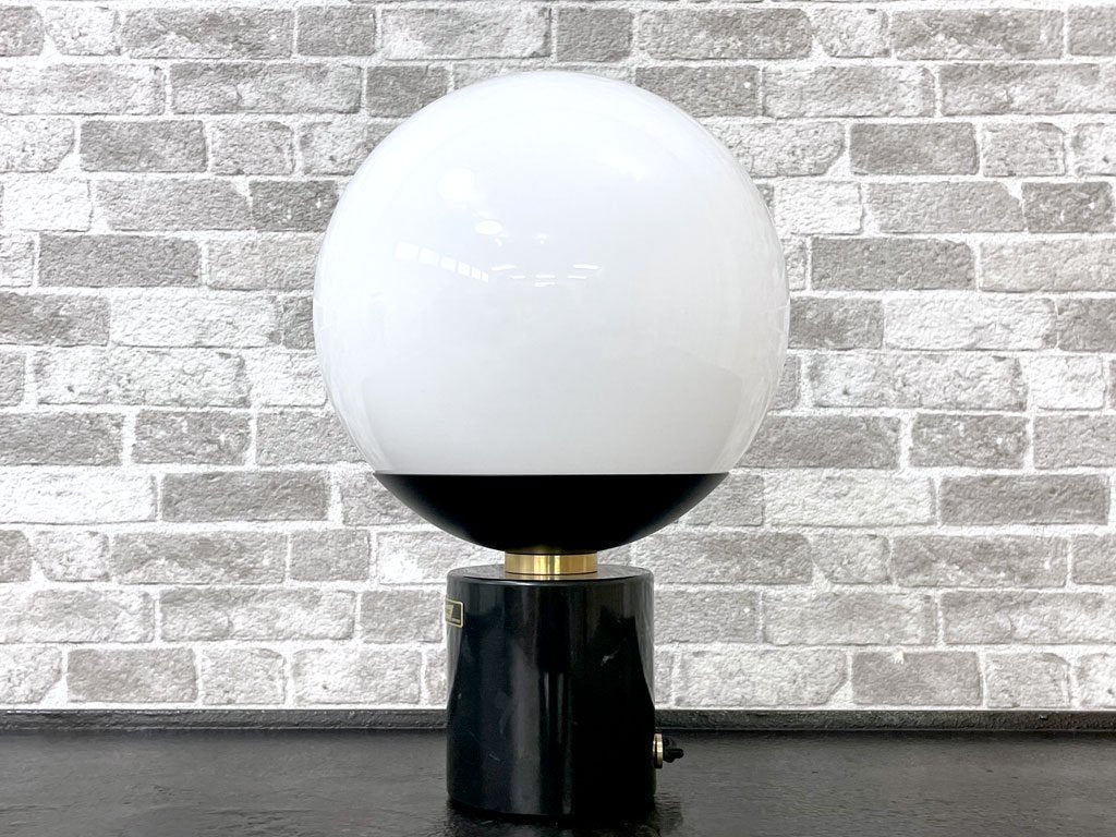 かなでもの KANADEMONO タッチマーブルラウンドテーブルランプ TOUCH MARBLE ROUND TABLE LAMP ガラス 真鍮 大理石 調光 定価￥27,000- ●