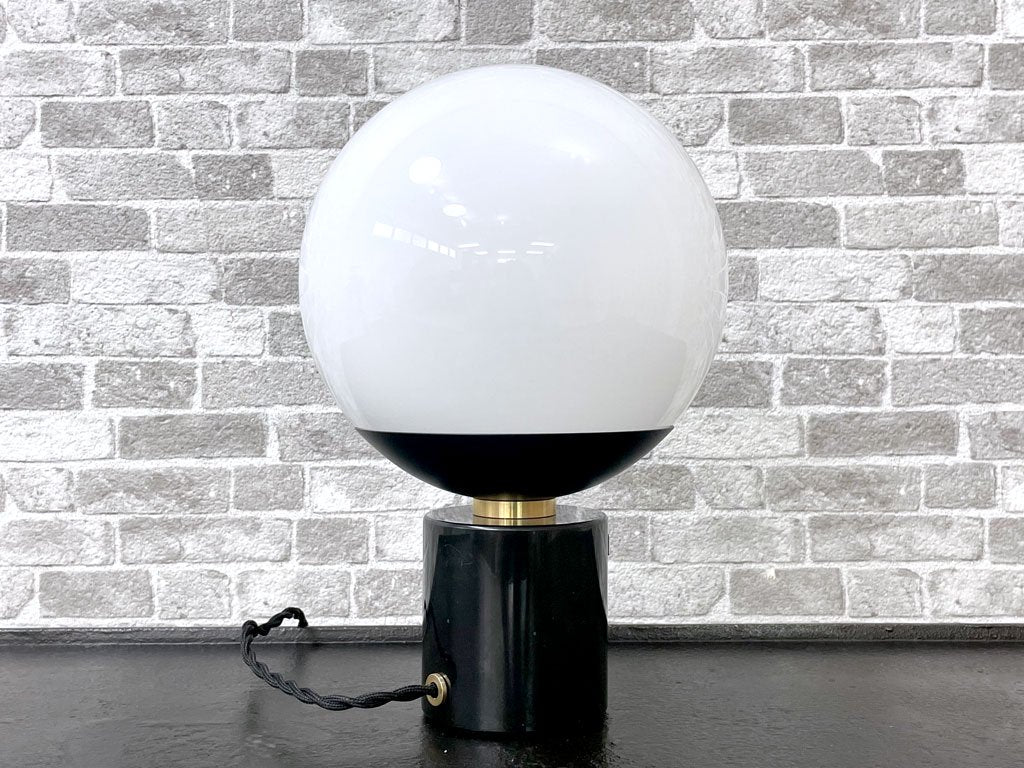 かなでもの KANADEMONO タッチマーブルラウンドテーブルランプ TOUCH MARBLE ROUND TABLE LAMP ガラス 真鍮 大理石 調光 定価￥27,000- ●