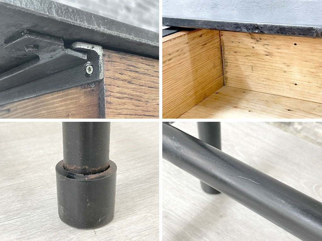 ハウス オブ フェール トラヴァイユ HOUSE OF FER TRAVAIL フランス ビンテージ アイアンデスク 机 抽斗1杯 ブラック 鋳鉄 W120cm インダストリアル 工業系 ●