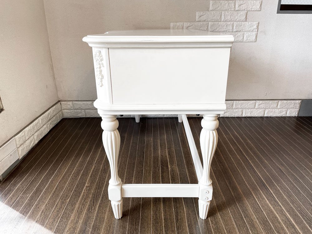 フレンチカントリースタイル French Country Style コンソールデスク 3ドロワー W122cm ホワイトペイント シャビーシック ◎