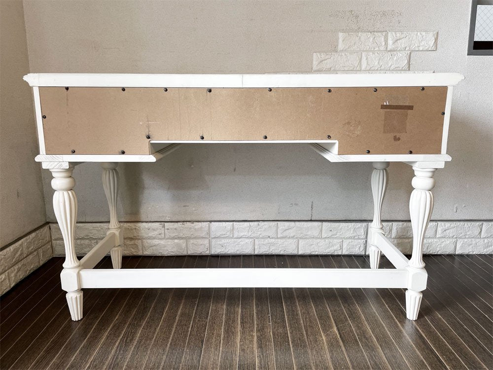 フレンチカントリースタイル French Country Style コンソールデスク 3ドロワー W122cm ホワイトペイント シャビーシック ◎