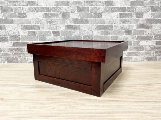木製 組み木 箱膳 茶櫃 収納箱  W34cm 美品 ●