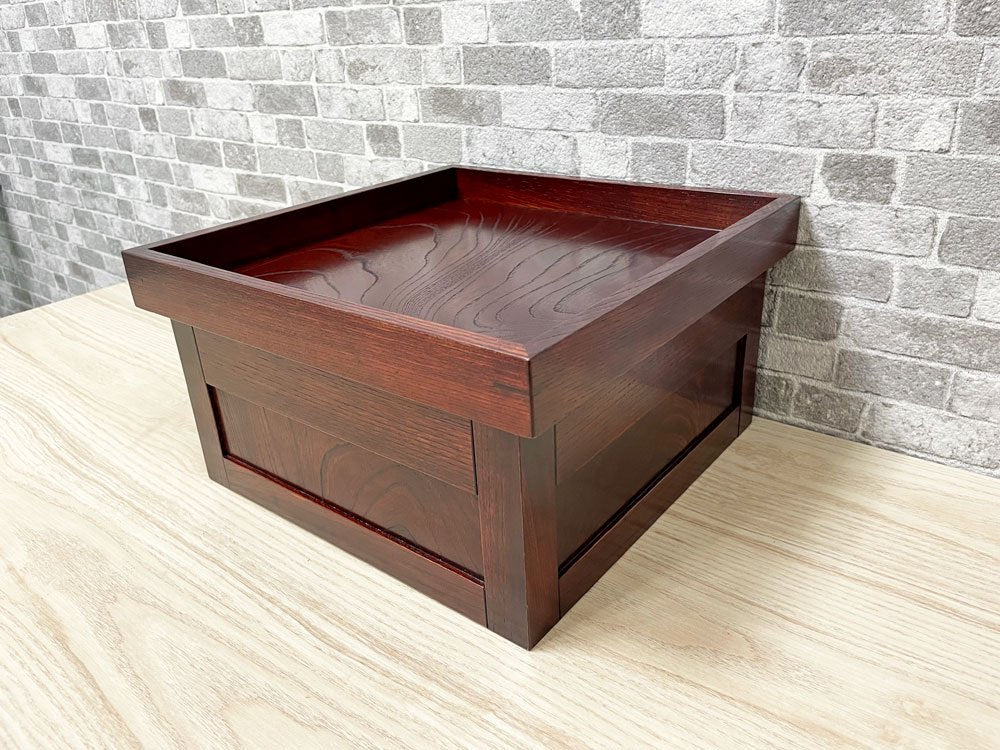 木製 組み木 箱膳 茶櫃 収納箱  W34cm 美品 ●