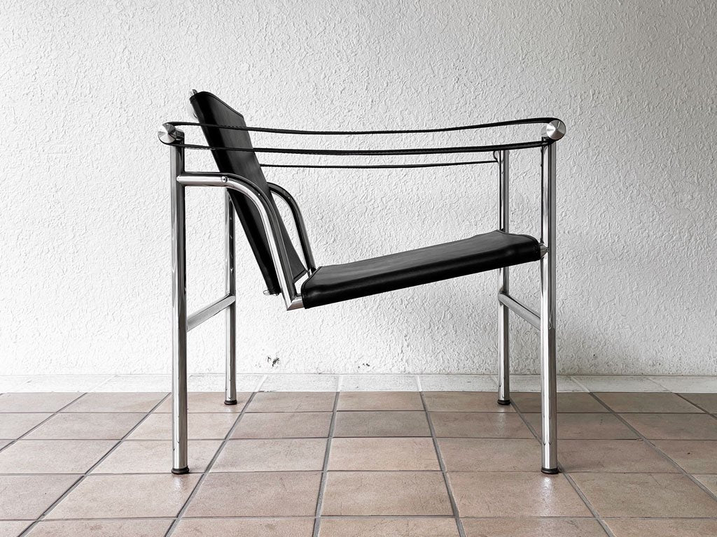 カッシーナ イクスシー Cassina ixc. LC1 スリングチェア 本革 ブラック ル・コルビュジェ Le Corbusier レザー張替え済み 定価￥528,000- ◇