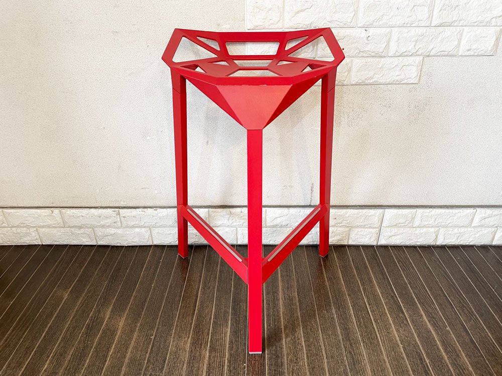 マジス MAGIS スツールワン STOOL_ONE カウンターチェア ハイスツール レッド 座面高67cm スタッキング コンスタンチン・グルチッチ イタリア 定価￥91,300- ◎