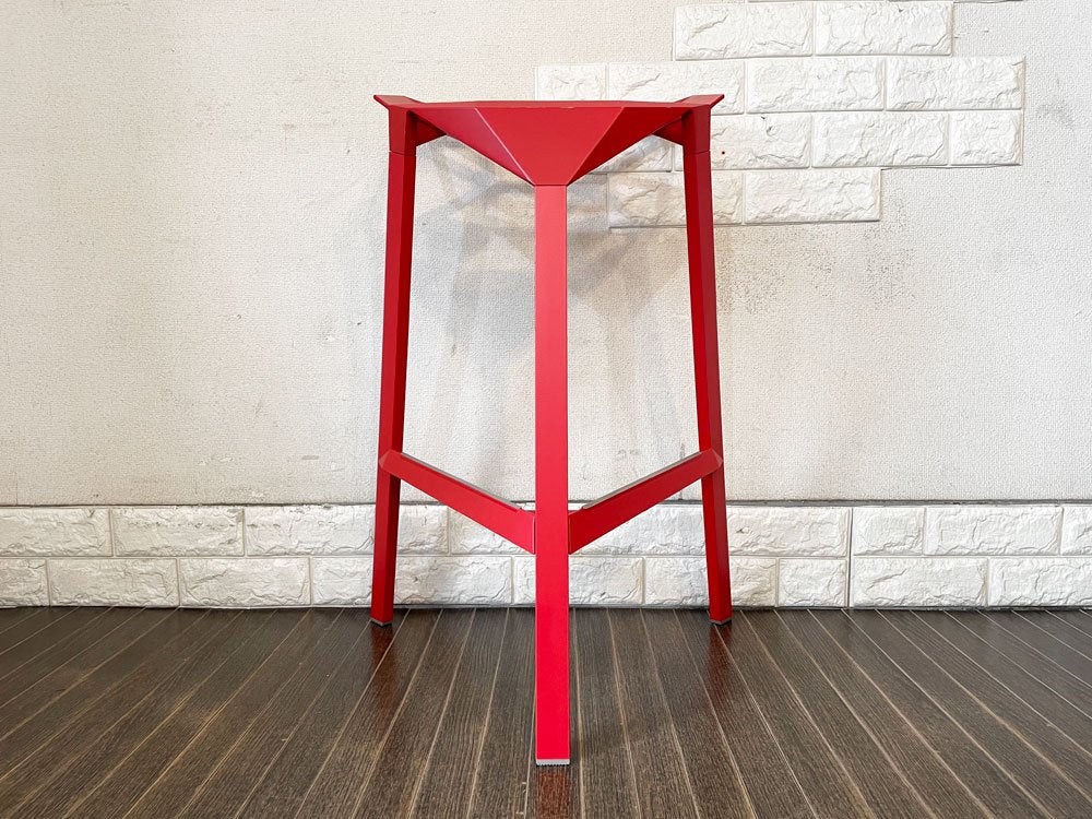 マジス MAGIS スツールワン STOOL_ONE カウンターチェア ハイスツール レッド 座面高67cm スタッキング コンスタンチン・グルチッチ イタリア 定価￥91,300- ◎