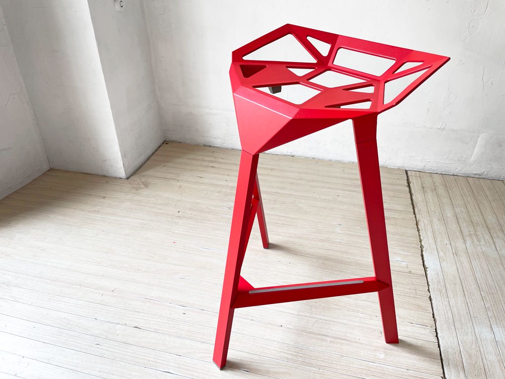 マジス MAGIS スツールワン STOOL_ONE カウンターチェア ハイスツール レッド 座面高67cm スタッキング コンスタンチン・グルチッチ イタリア 定価￥91,300- ★