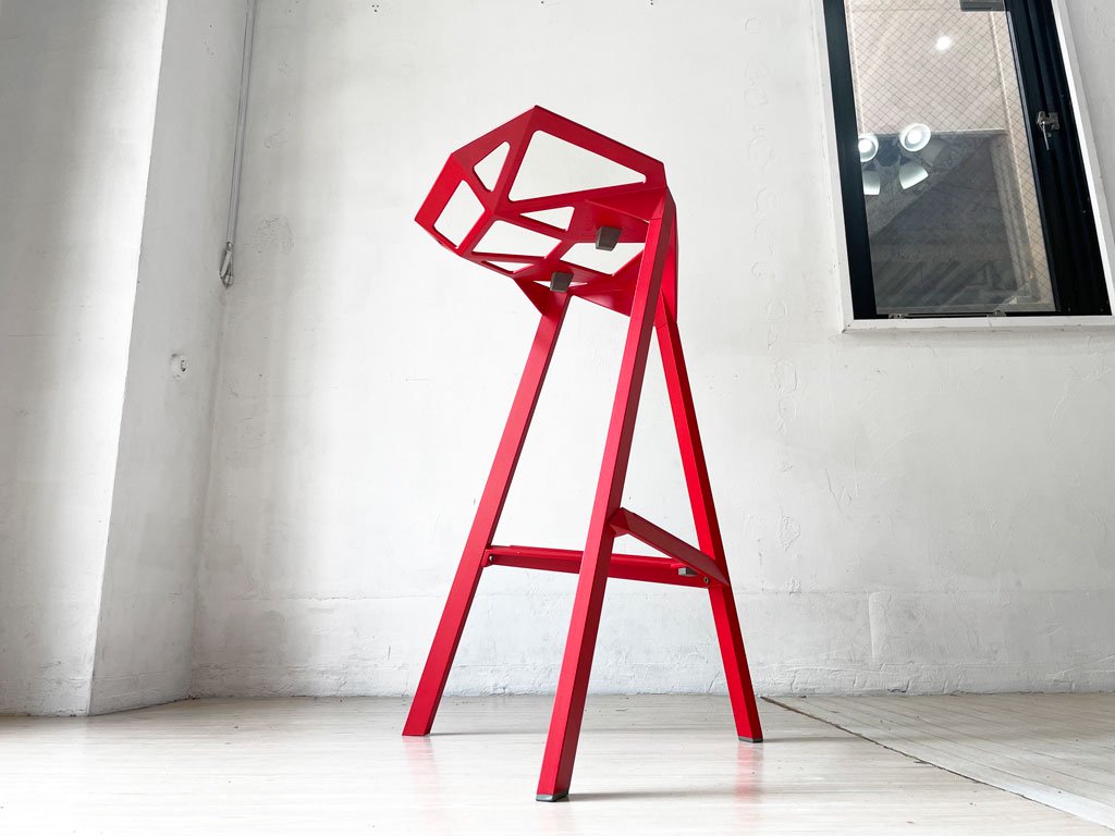 マジス MAGIS スツールワン STOOL_ONE カウンターチェア ハイスツール レッド 座面高67cm スタッキング コンスタンチン・グルチッチ イタリア 定価￥91,300- ★