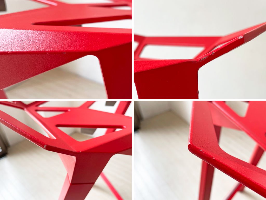 マジス MAGIS スツールワン STOOL_ONE カウンターチェア ハイスツール レッド 座面高67cm スタッキング コンスタンチン・グルチッチ イタリア 定価￥91,300- ★