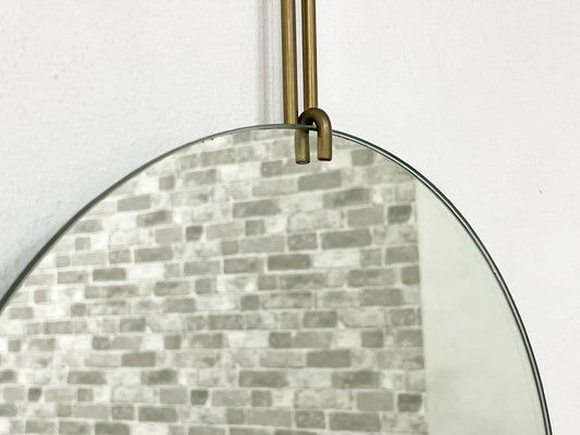 ムーベ MOEBE ウォールミラー ブラス 真鍮フレーム Wall mirror brass 直径30cm 壁掛け鏡 ウォールインテリア 北欧 デンマーク ●