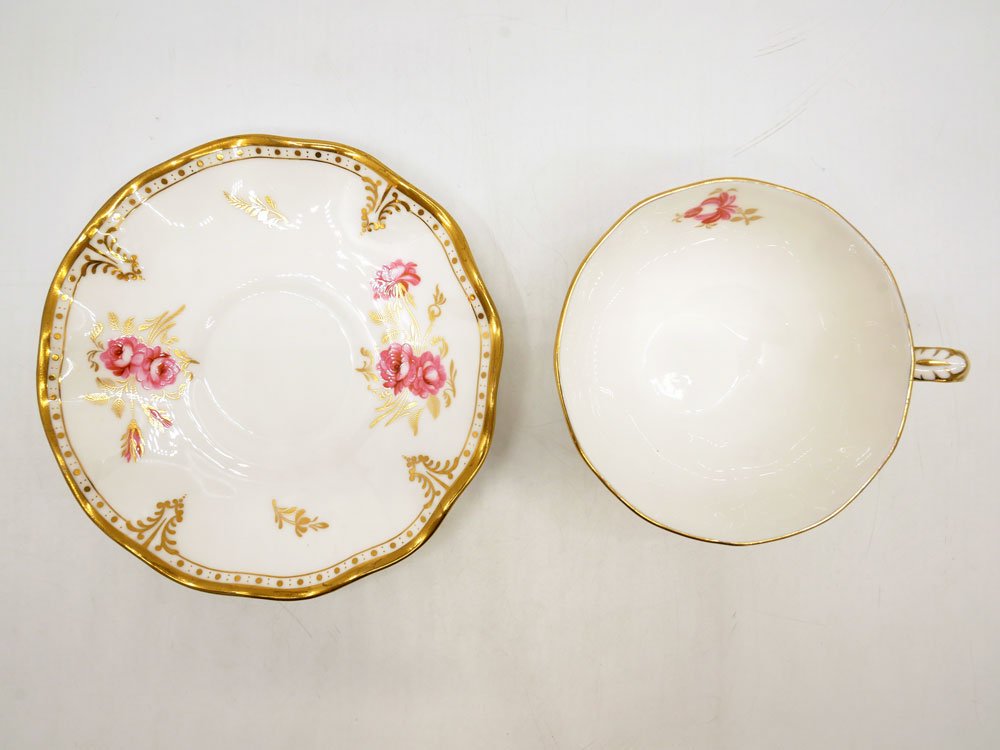 ロイヤルクラウンダービー ROYAL CROWN DERBY ピンクストンローズ Royal Pinxton Rose ティーカップ＆ソーサー C&S ボーンチャイナ 金彩 英国 B ●