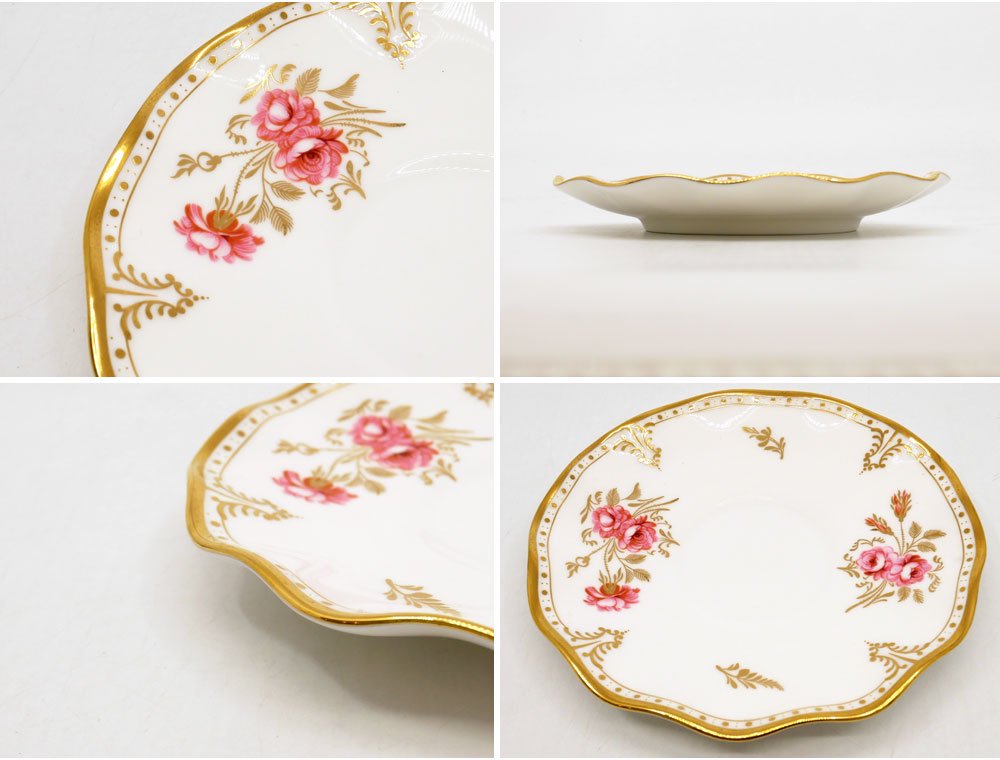 ロイヤルクラウンダービー ROYAL CROWN DERBY ピンクストンローズ Royal Pinxton Rose ティーカップ＆ソーサー C&S ボーンチャイナ 金彩 英国 A ●