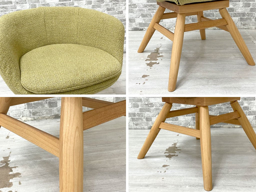 モモナチュラル Momo Natural モールドラウンドチェア MOLD ROUND M-ROUND CHAIR SO ダイニングチェア アルダー材 カバーリング 回転式 定価￥45,000- ●