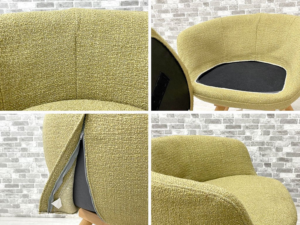 モモナチュラル Momo Natural モールドラウンドチェア MOLD ROUND M-ROUND CHAIR SO ダイニングチェア アルダー材 カバーリング 回転式 定価￥45,000- ●