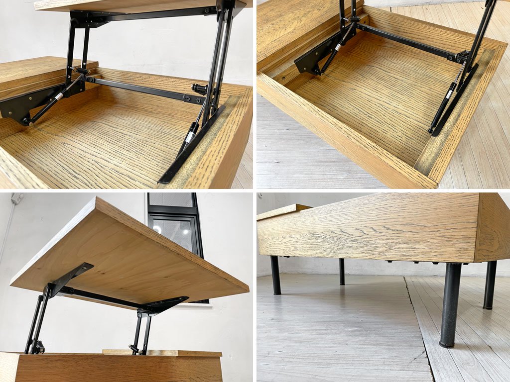 ジャーナルスタンダードファニチャー j.s.F リフティングテーブル PSF LIFTINGTABLE コーヒーテーブル ローテーブル オーク材 ナチュラル 昇降式 \74,800- ★