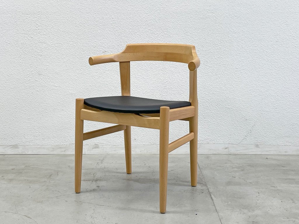 ハンス・J・ウェグナー Hans J. Wegner PP68 ダイニングチェア ビーチ材 PUレザー 北欧デザイン リプロダクト品 Reproduct 〓