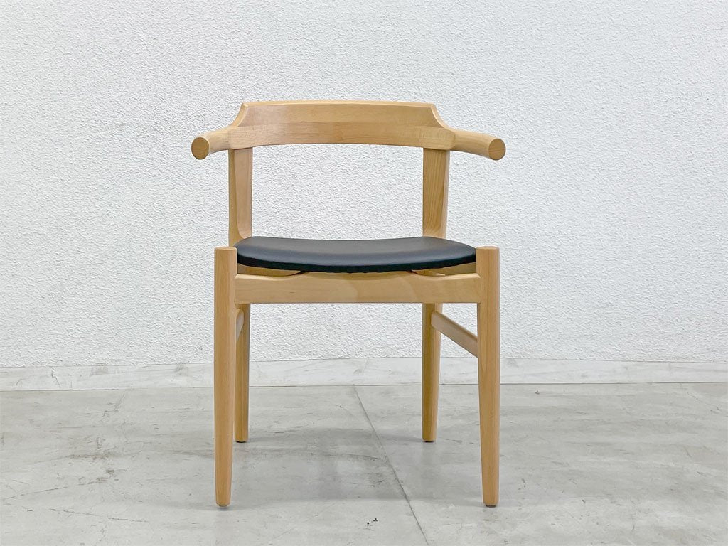 ハンス・J・ウェグナー Hans J. Wegner PP68 ダイニングチェア ビーチ材 PUレザー 北欧デザイン リプロダクト品 Reproduct 〓