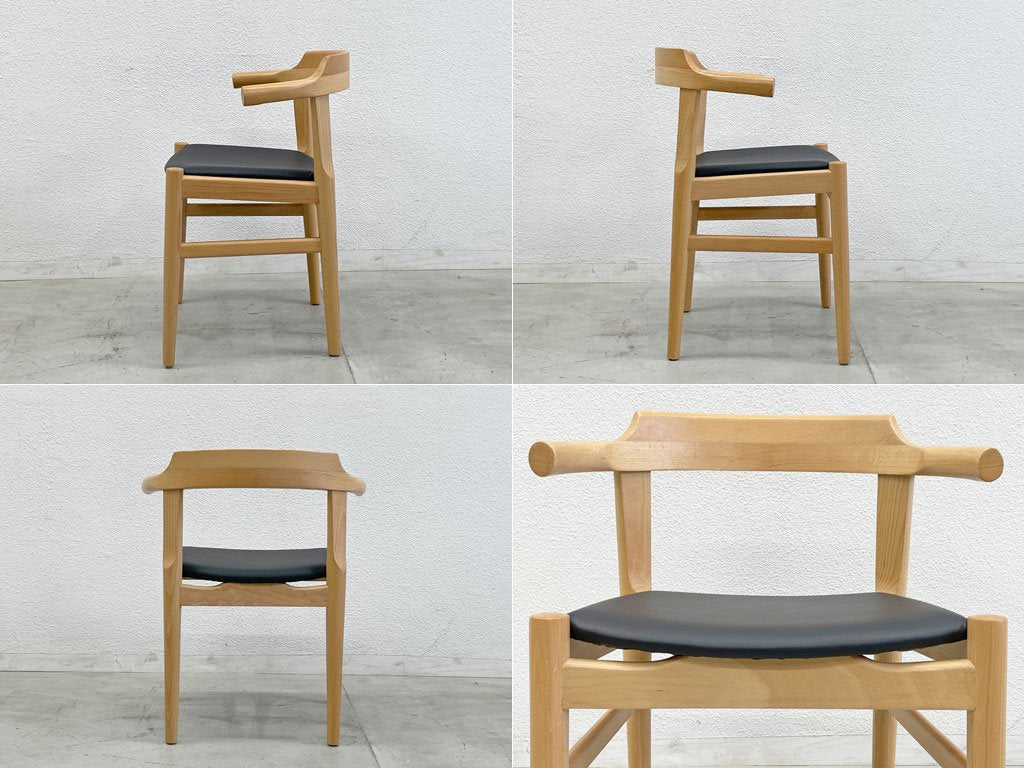 ハンス・J・ウェグナー Hans J. Wegner PP68 ダイニングチェア ビーチ材 PUレザー 北欧デザイン リプロダクト品 Reproduct 〓