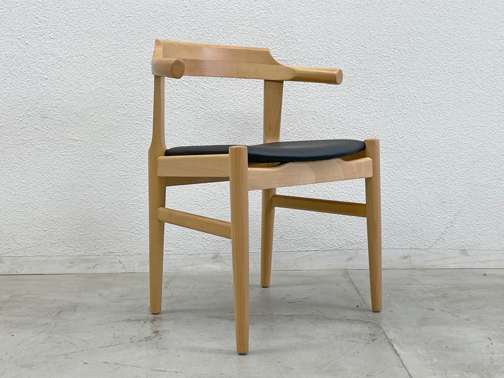 ハンス・J・ウェグナー Hans J. Wegner PP68 ダイニングチェア ビーチ材 PUレザー 北欧デザイン リプロダクト品 Reproduct 〓