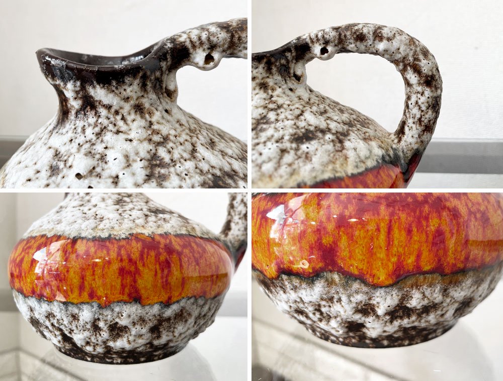 ファットラヴァ FAT LAVA ヨペコ Jopeko フラワーベース 花瓶 レッド H12cm 西ドイツ West Germany ビンテージ ◎