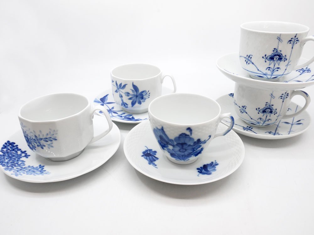 ロイヤルコペンハーゲン ROYAL COPENHAGEN ブルーパルメッテ Blue Palmette コーヒーカップ＆ソーサー C&S デンマーク 北欧食器 B ●