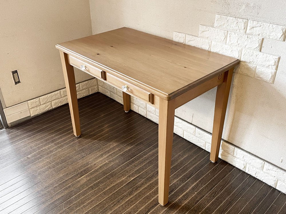 ポプリローカルファニチャー POPURRI LOCAL FURNITURE パイン材 デスク ワークテーブル ダイニングテーブル W100.5cm 2ドロワー カントリースタイル ◎