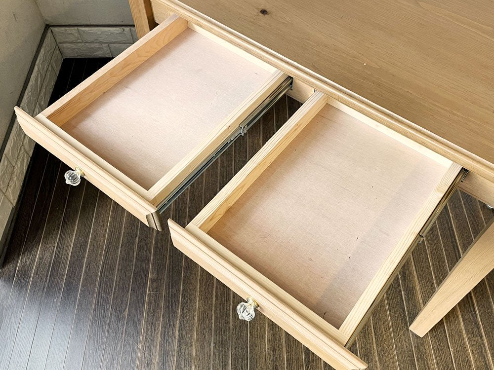 ポプリローカルファニチャー POPURRI LOCAL FURNITURE パイン材 デスク ワークテーブル ダイニングテーブル W100.5cm 2ドロワー カントリースタイル ◎
