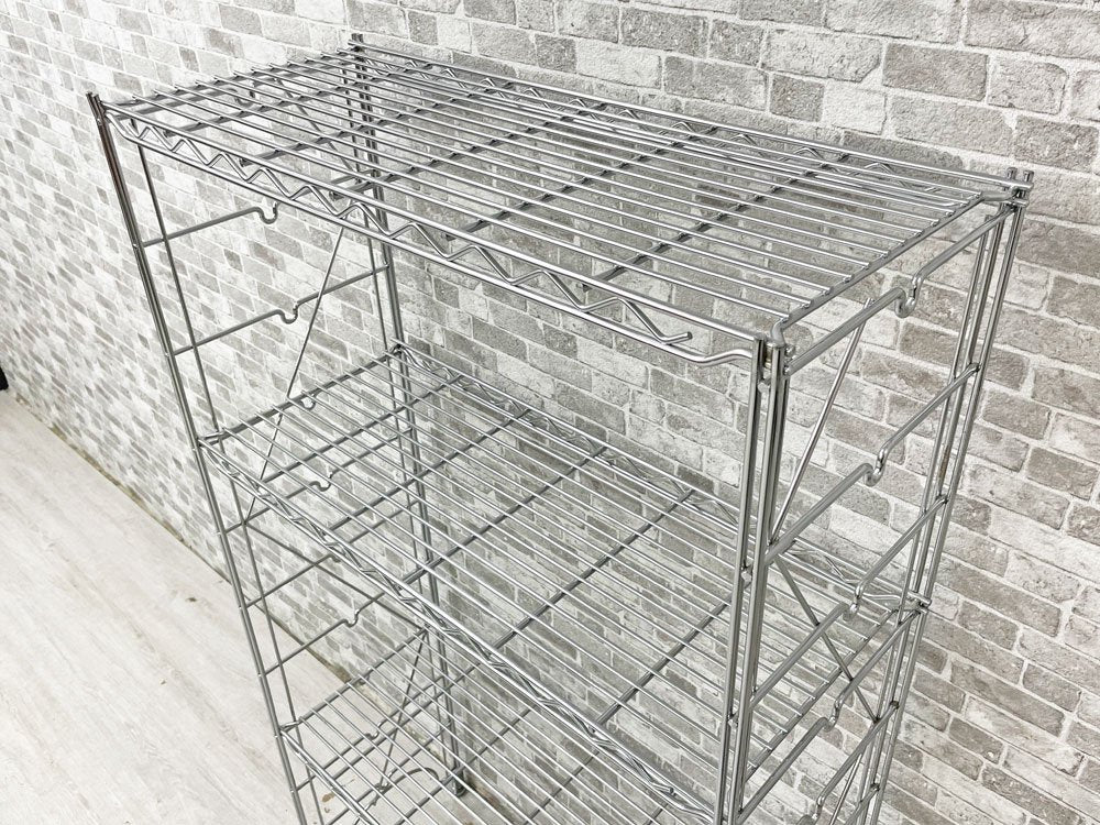 エレクター ERECTA スタンダード ファーストシリーズ Sシリーズ 3段 H135cm スチールラック ワイヤーシェルフ スリム収納 定価約37,000円 ●