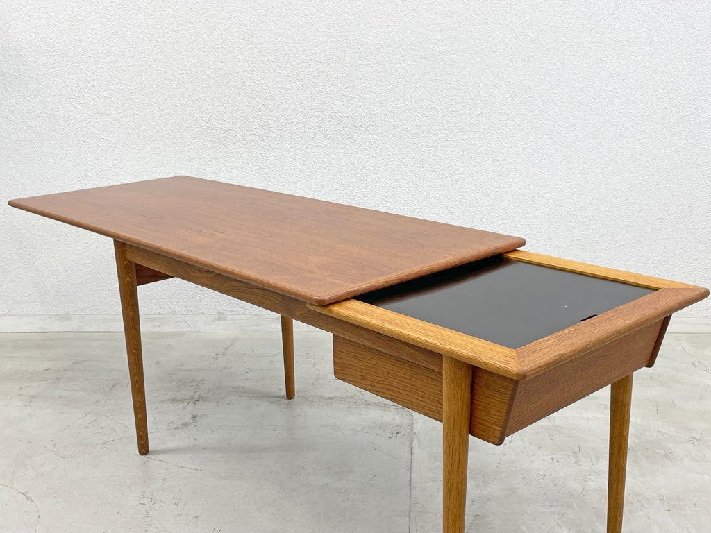 デンマーク ビンテージ Danish Vintage コーヒーテーブル Coffee table チーク材 スライド天板収納ボックス付 〓