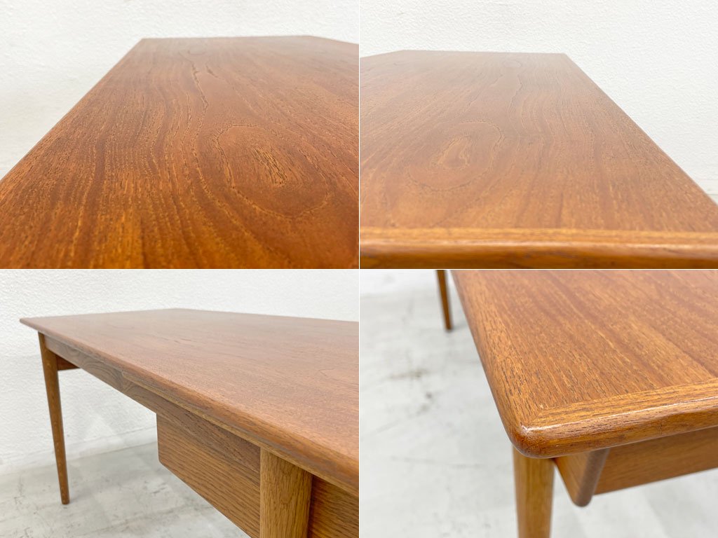 デンマーク ビンテージ Danish Vintage コーヒーテーブル Coffee table チーク材 スライド天板収納ボックス付 〓