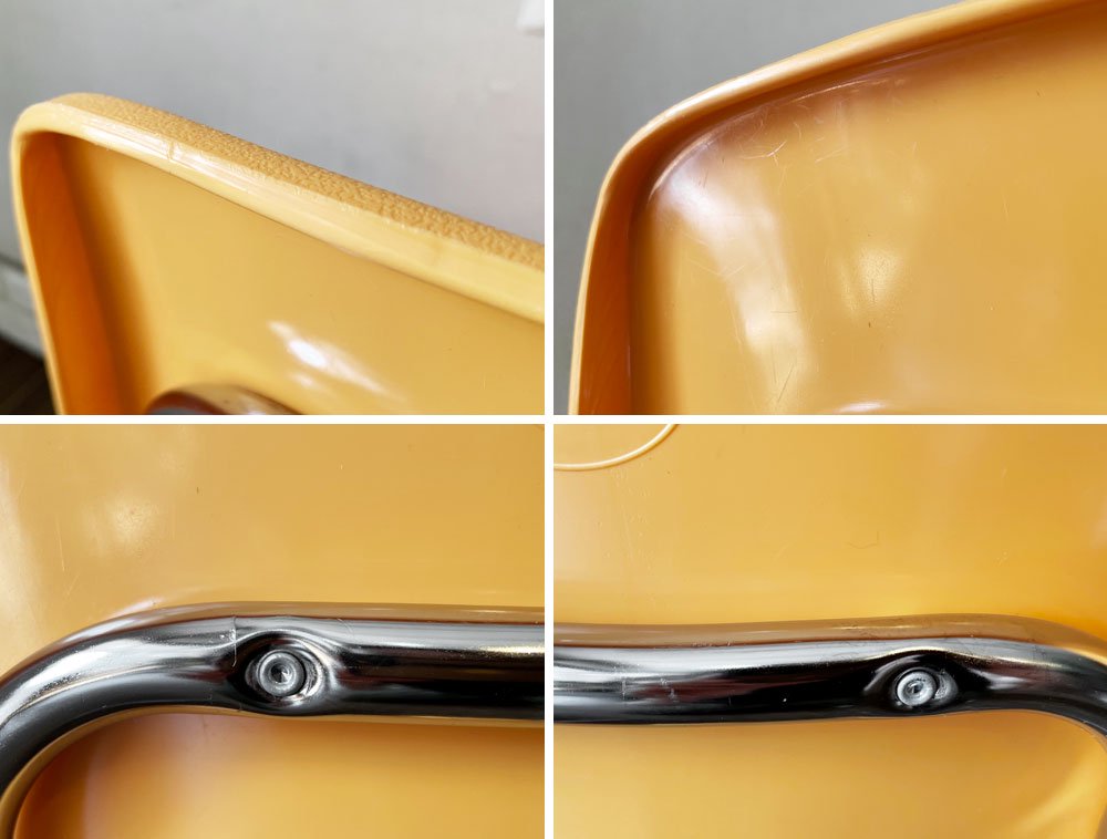 バルコ VIRCO チェア 9000 Chair スタッキングチェア パンプキン プラスチックシート × スチール脚 米国家具 ミッドセンチュリーデザイン 定価￥21,450- ◎