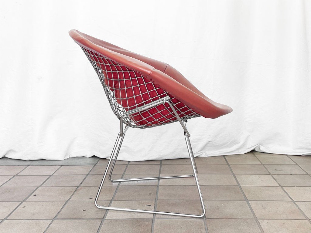 ノル Knoll ダイヤモンドチェア Diamond Chair フルカバーリング PVCレザー ハリー ベルトイア ミッドセンチュリーモダン ◇