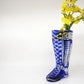 クラシカルデザイン ブーツ型 フラワーベース 花瓶 H20cm クリスタルガラス カットガラス 切子 ハンドメイド ドイツ ●