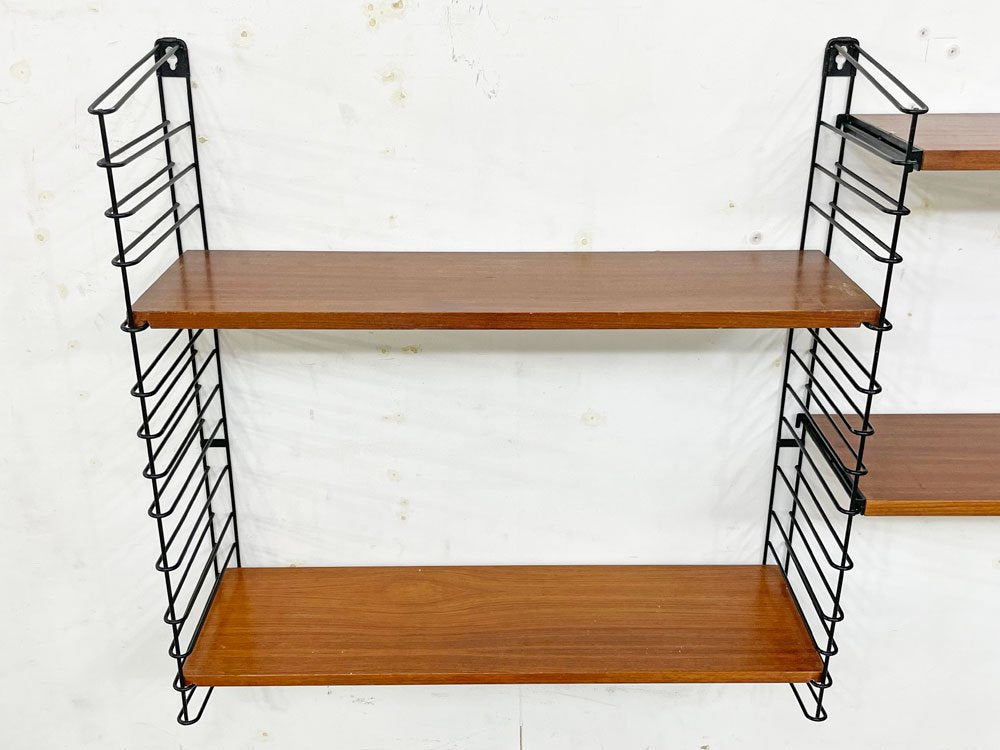 トマド TOMADO メタルウォールシェルフ METAL WALL SHELF チーク材 スチール A.D.Dekker 飾り棚 壁掛け オランダビンテージ ●