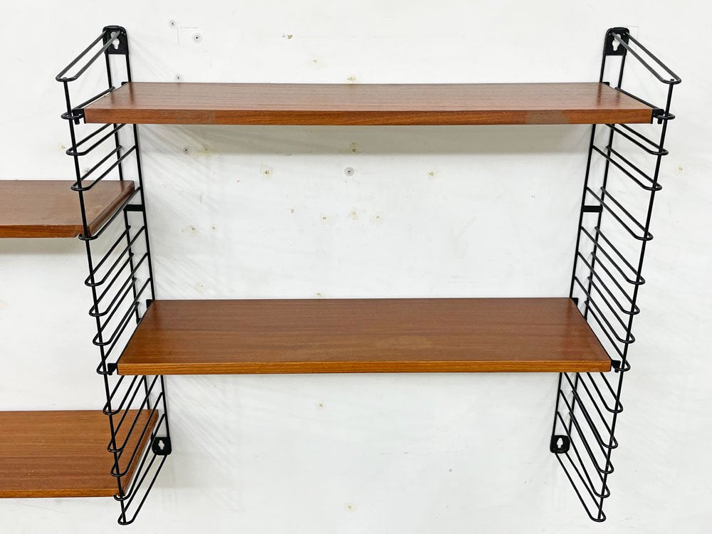 トマド TOMADO メタルウォールシェルフ METAL WALL SHELF チーク材 スチール A.D.Dekker 飾り棚 壁掛け オランダビンテージ ●