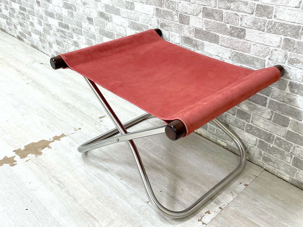 ニーチェア エックス Ny chair X オットマン スツール フォールディング 折畳チェア ダークブラウン レンガ 新居猛 MoMA 定価￥30,800- ●