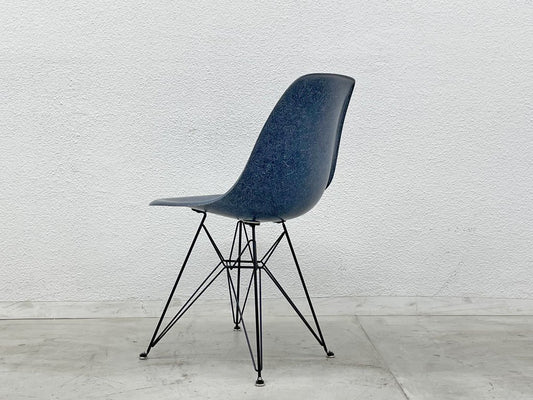 ハーマンミラー Herman Miller サイドシェルチェア 現行FRP製 ネイビーシェル 1stタイプ ブラック エッフェルベース C&Rイームズ DSR ミッドセンチュリー 〓