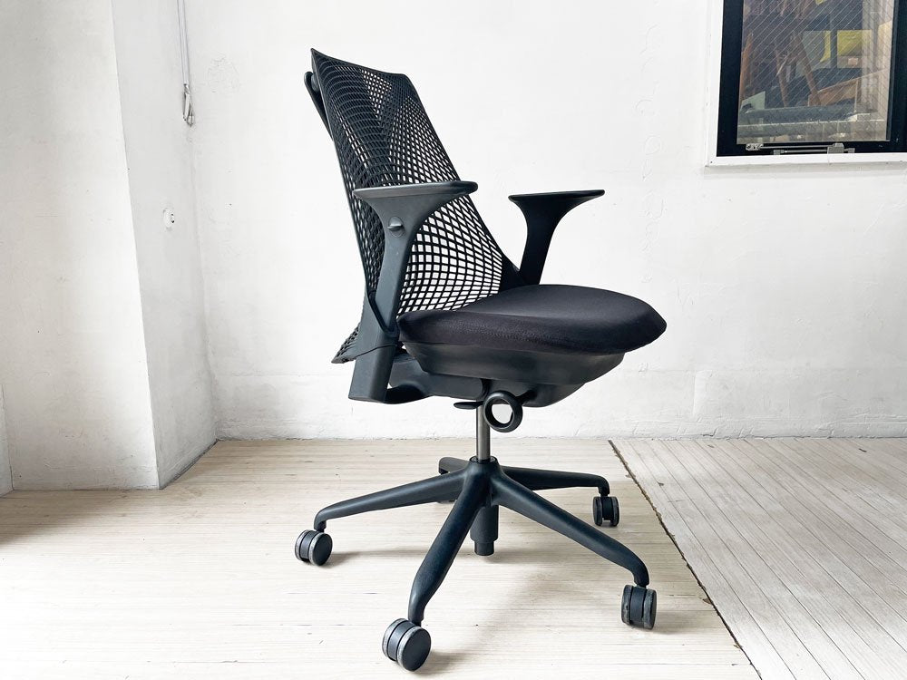 ハーマンミラー Herman Miller セイルチェア SAYL CHAIR デスクチェア オフィスチェア ミドルバック ブラック 2020年製 ★