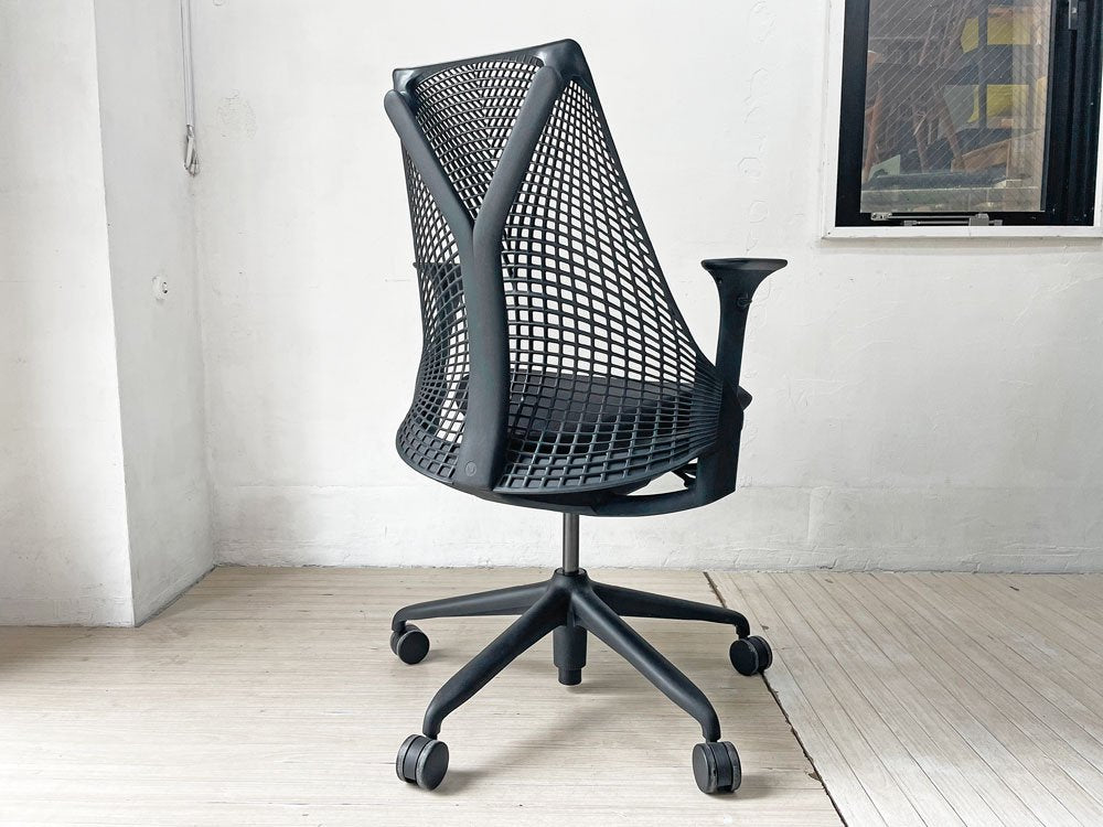 ハーマンミラー Herman Miller セイルチェア SAYL CHAIR デスクチェア オフィスチェア ミドルバック ブラック 2020年製 ★