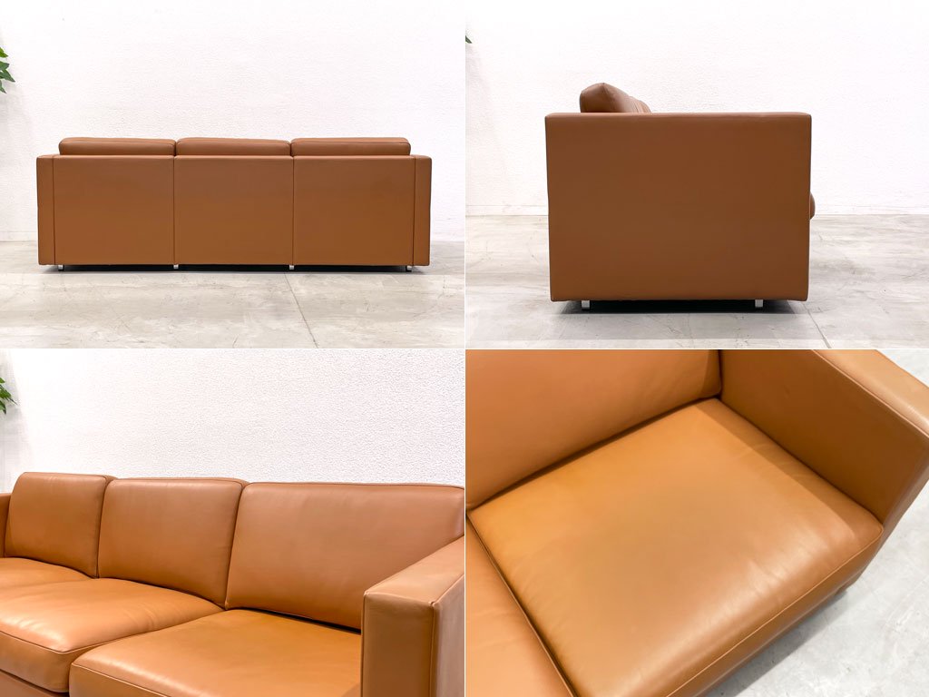 ノル Knoll チャールズフィスターコレクション Charles Pfister フルレザー 3シーターソファ 本革 スリーシートソファ ラウンジシーティング 定価￥2,200,000～〓