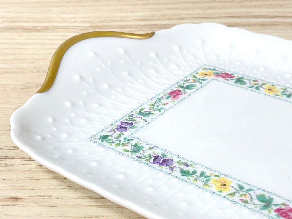 リモージュ Limoges ジョルジュ ボワイエ エグラン Georges Boyer porcelaine dure ケーキ皿＆サーバーセット プレート 箱付き フランス ●