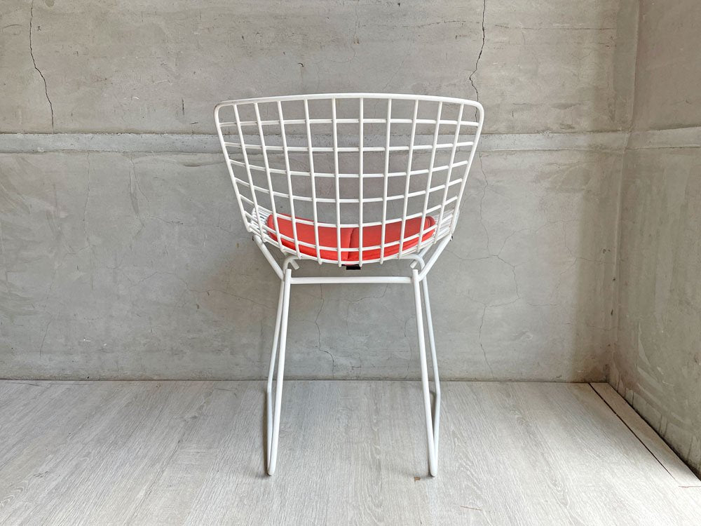 ノル Knoll サイドチェア キッズサイズ ワイヤーチェア キッズチェア ハリー・ベルトイア Harry Bertoia ホワイト パッド付 廃番 ♪