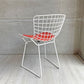 ノル Knoll サイドチェア キッズサイズ ワイヤーチェア キッズチェア ハリー・ベルトイア Harry Bertoia ホワイト パッド付 廃番 ♪