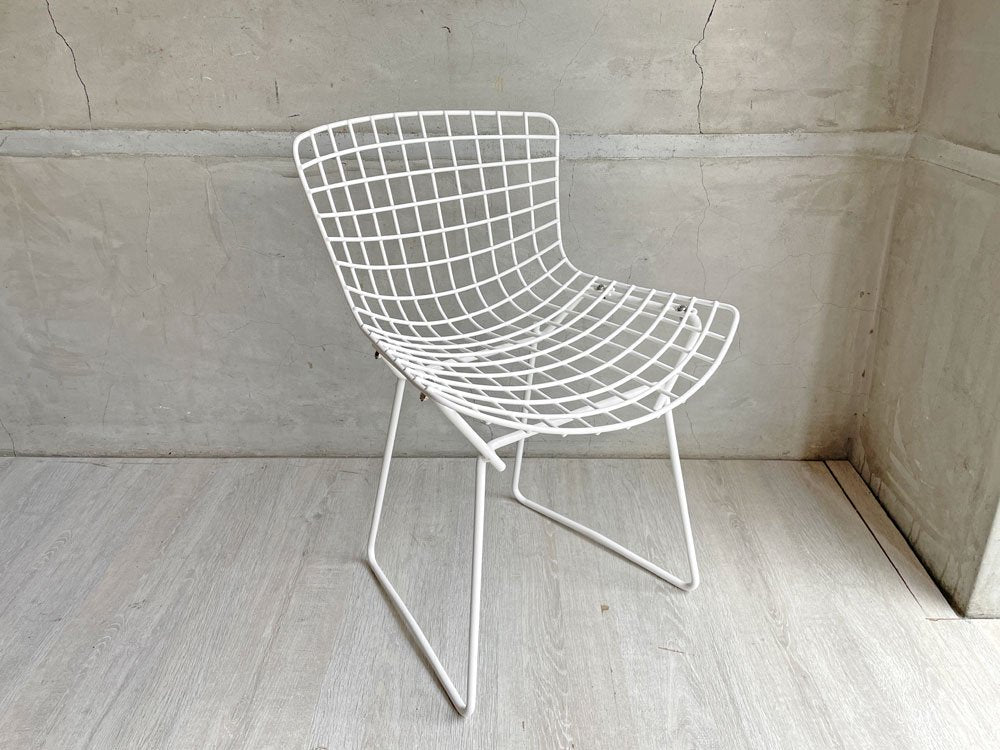 ノル Knoll サイドチェア キッズサイズ ワイヤーチェア キッズチェア ハリー・ベルトイア Harry Bertoia ホワイト パッド付 廃番 ♪