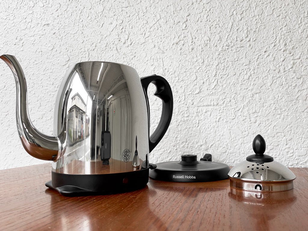 ラッセルホブス Russell Hobbs カフェケトル 7410JP ステンレス 1.0Lタイプ 電気ケトル オートオフ機能 空焚き防止機能 2023年製 グッドデザイン賞 英国 ◇