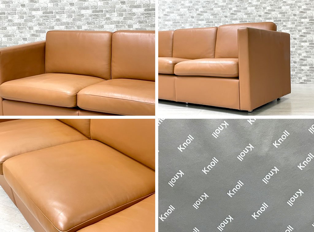 ノル Knoll チャールズフィスターコレクション Charles Pfister Collection 3Pソファ スリーシート フルレザー 本革 定価2,200,000円～ ●