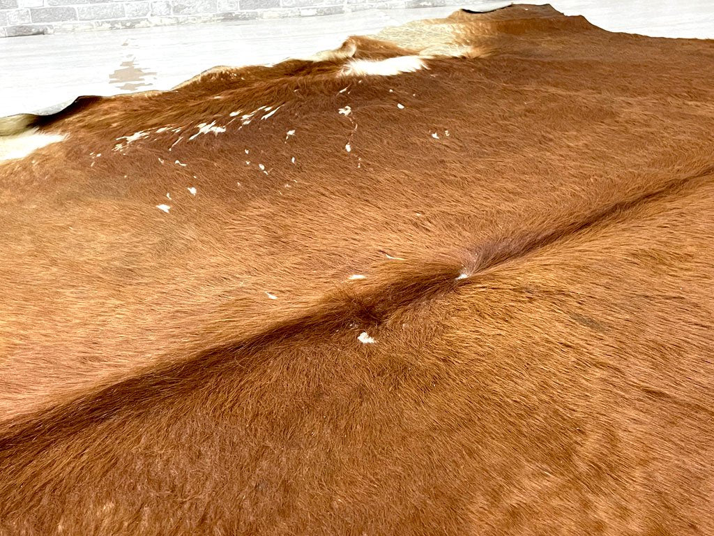 カウラグ 牛革 カーペット ラグマット 毛皮 230×215cm 大判 特大 ●