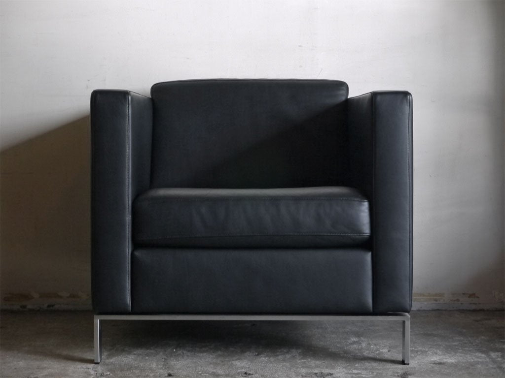 ウォルターノル WALTER KNOLL フォスター FOSTER 500 フルレザー 1P ソファ ノーマン・フォスター Norman Foster ドイツ製 ■